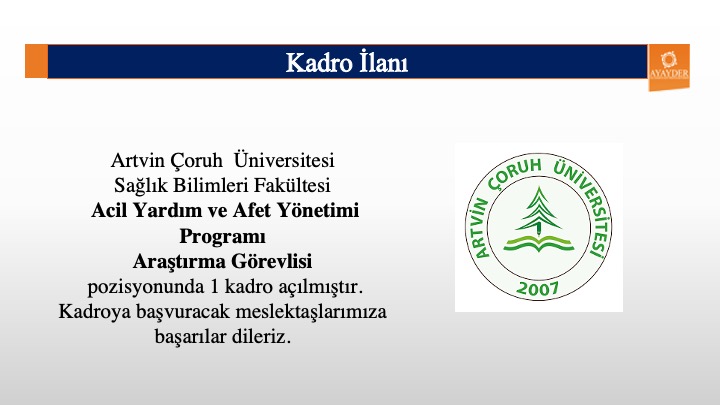 Artvin Çoruh Üniversitesi Arş. Gör. İlanı