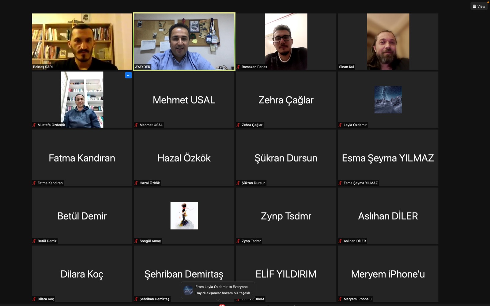Bayburt Üniversitesi AYAY Öğrencileri ile Mesleki Çalışmalar Webinarı gerçekleştirildi