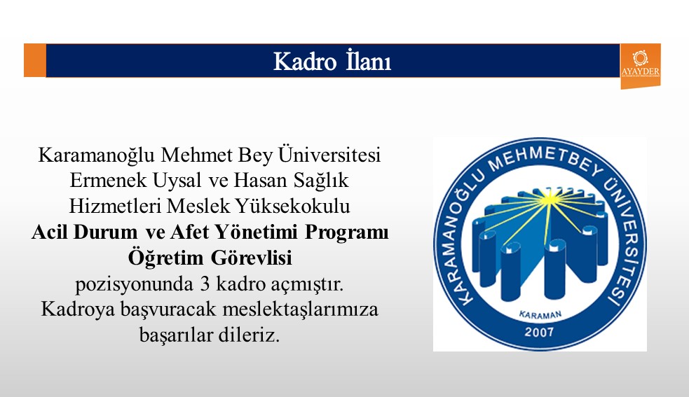 Karamanoğlu Mehmet Bey Üniversitesi Öğr. Gör. İlanı