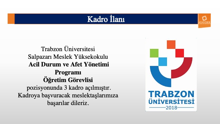 Trabzon Üniversitesi Öğretim Görevlisi İlanı