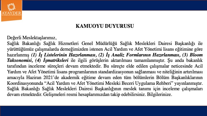 Kamuoyu Duyurusu